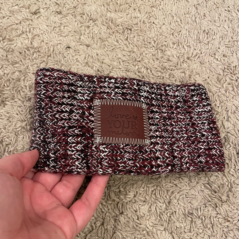 Love Your Melon Maroon and White Headband